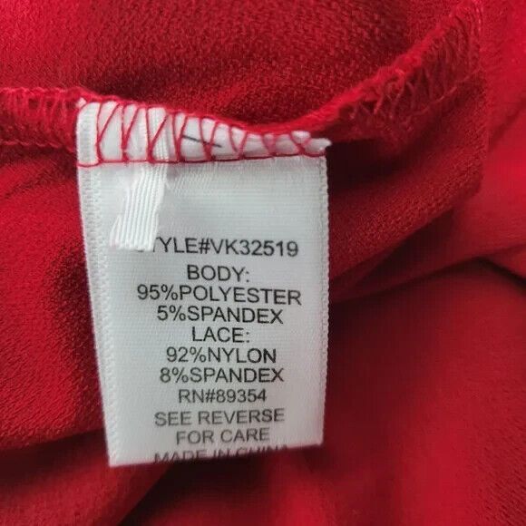 Adrienne Vittadini red long sleeve dressy blouse, size M New with Tags - Picture 8 of 9